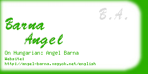 barna angel business card